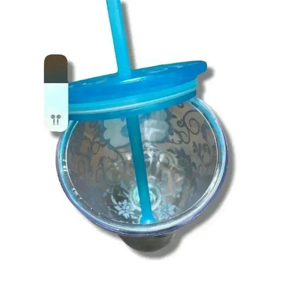 🌟 Personalized Acrylic Wine Goblet w/ Lid & Straw - Initial 'S' Multicolor 🌟 - Picture 5 of 5